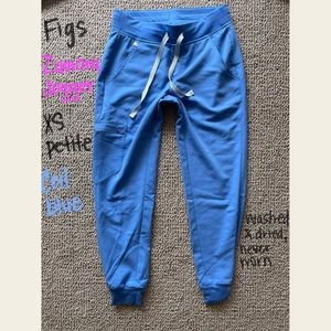 Figs Zamora Jogger Scrub Pants XS Petite Ceil Blue